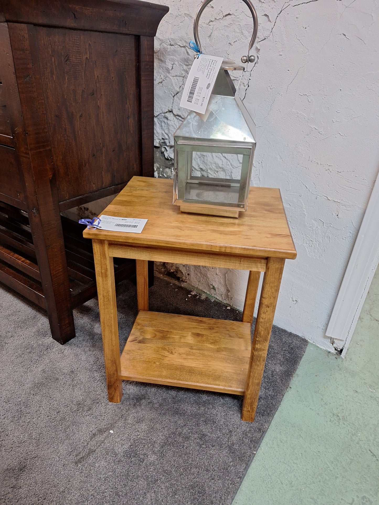 Natural Wood Side Table
