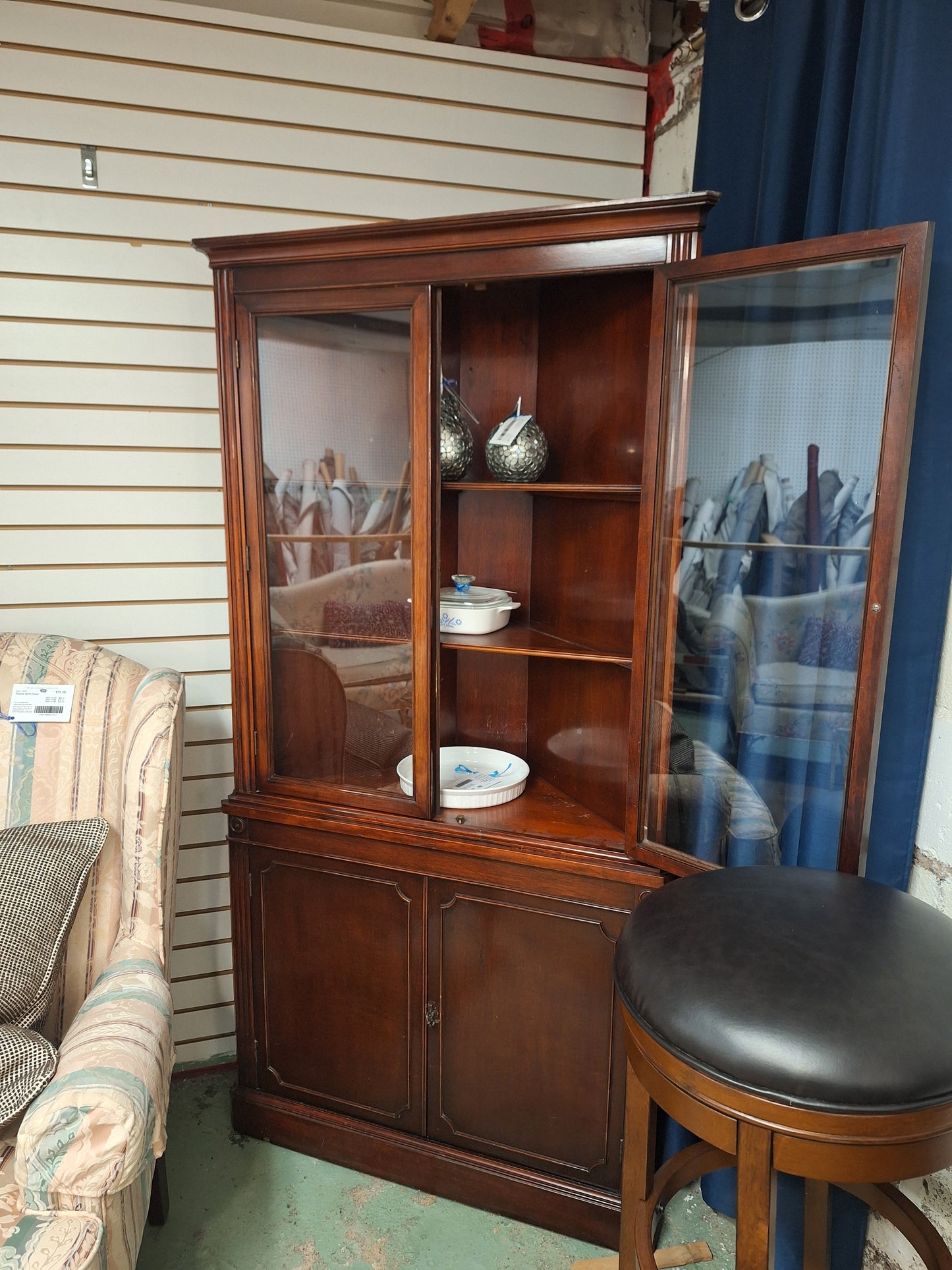 Dark Wood China Cabinet
