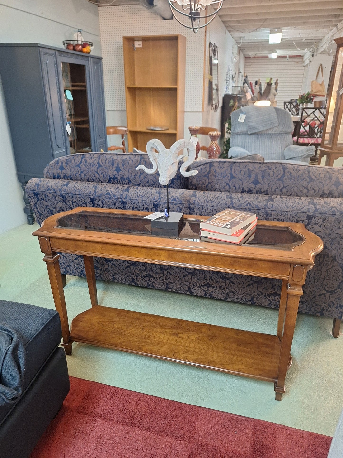 Glass Topped Hall Table