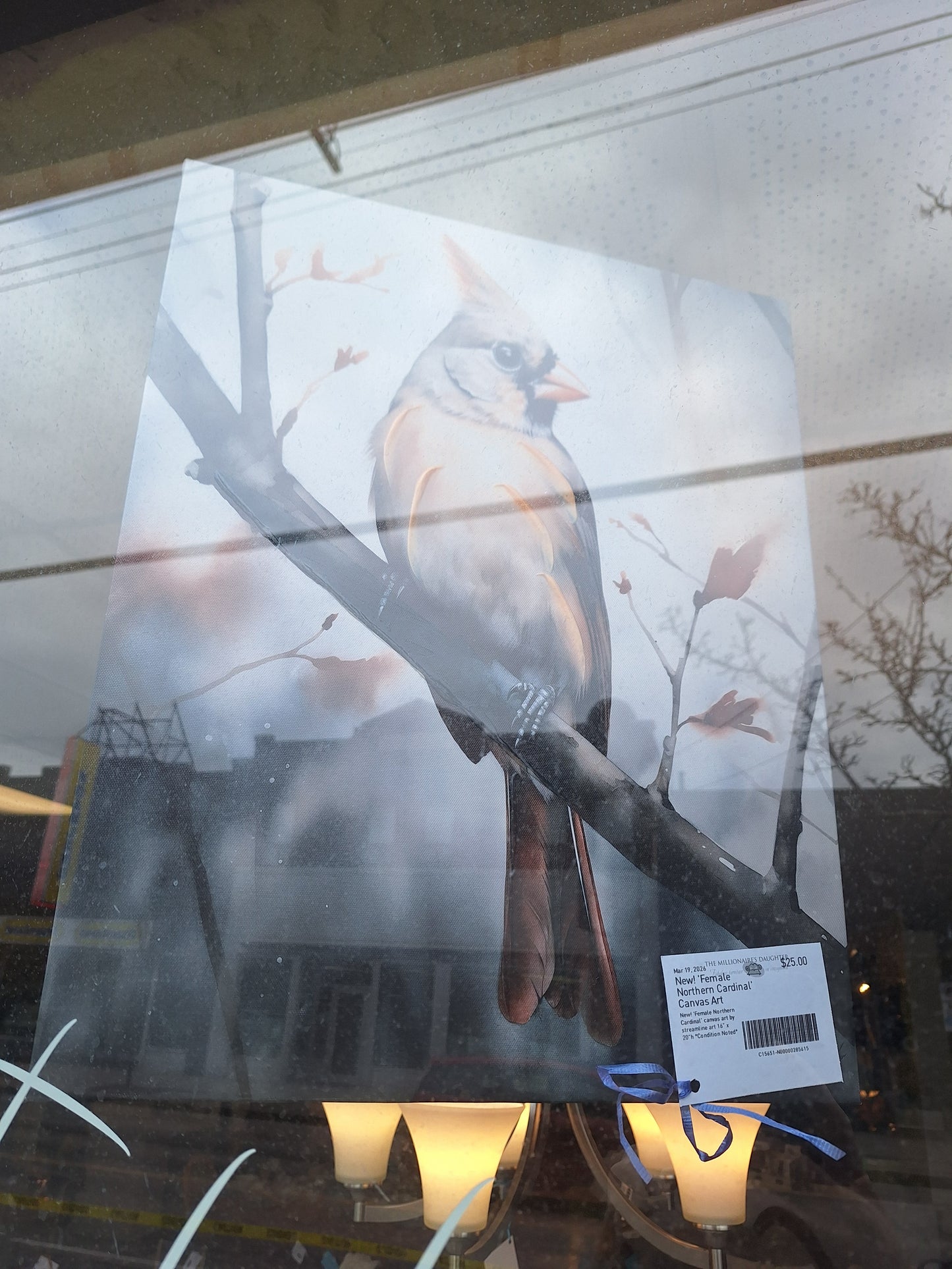 New! 'Female Northern Cardinal' Canvas Art