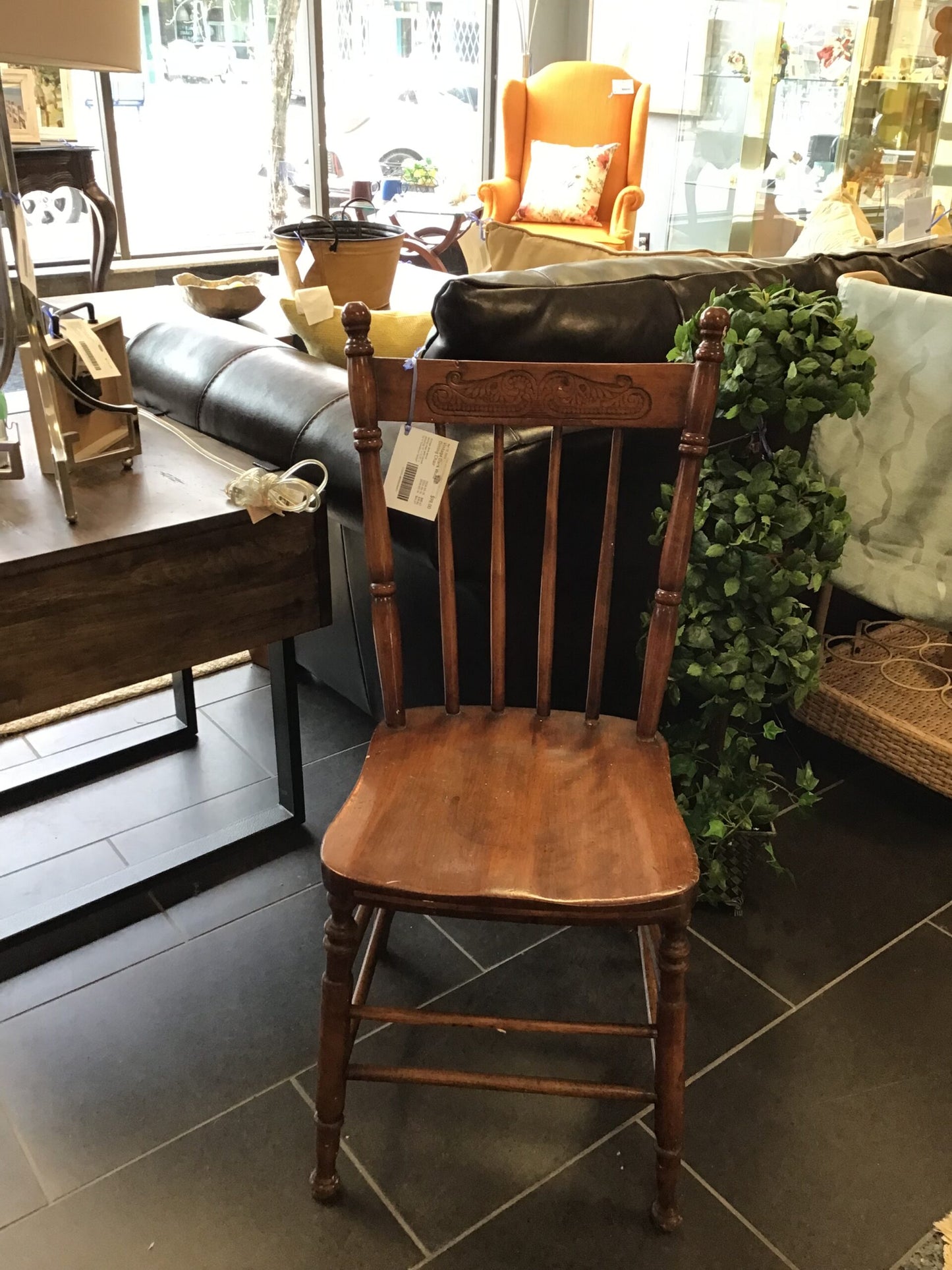 Vintage Dark Wood Dining Chair