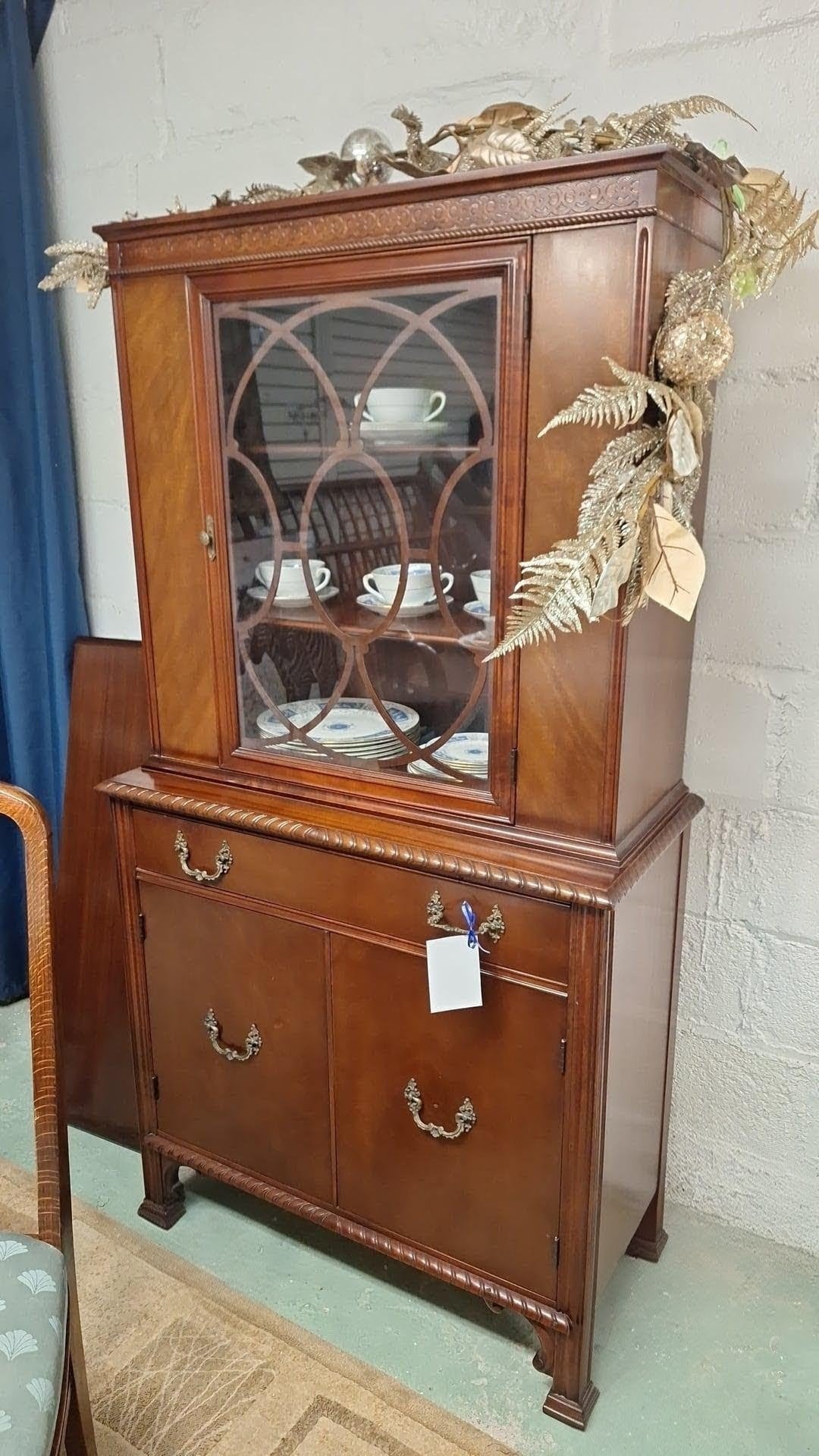 Dark Wood China Cabinet