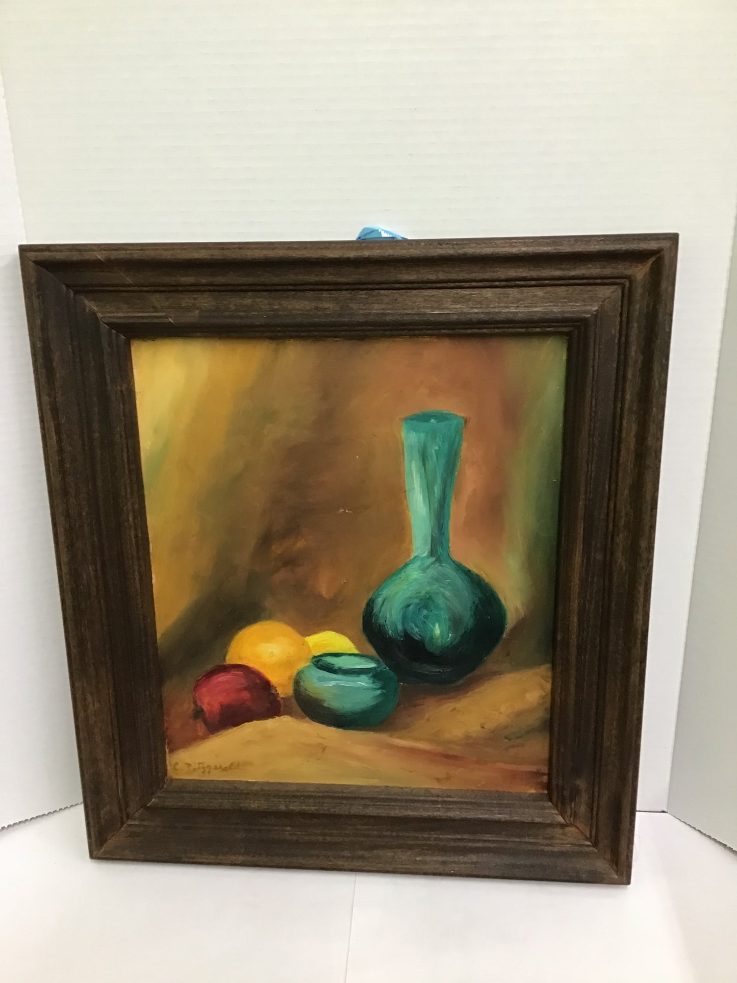 C. Fitzgerald Oil Painting- Vase w Fruit Scene