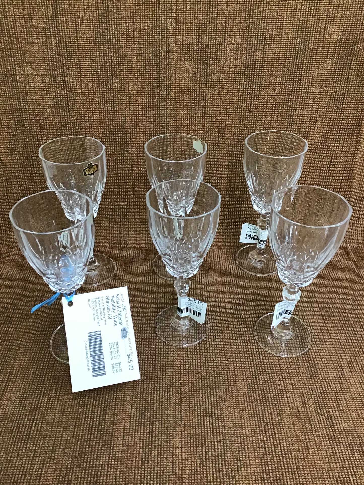 Kristal Zajecar 'Nobility' Wine Glasses (6)