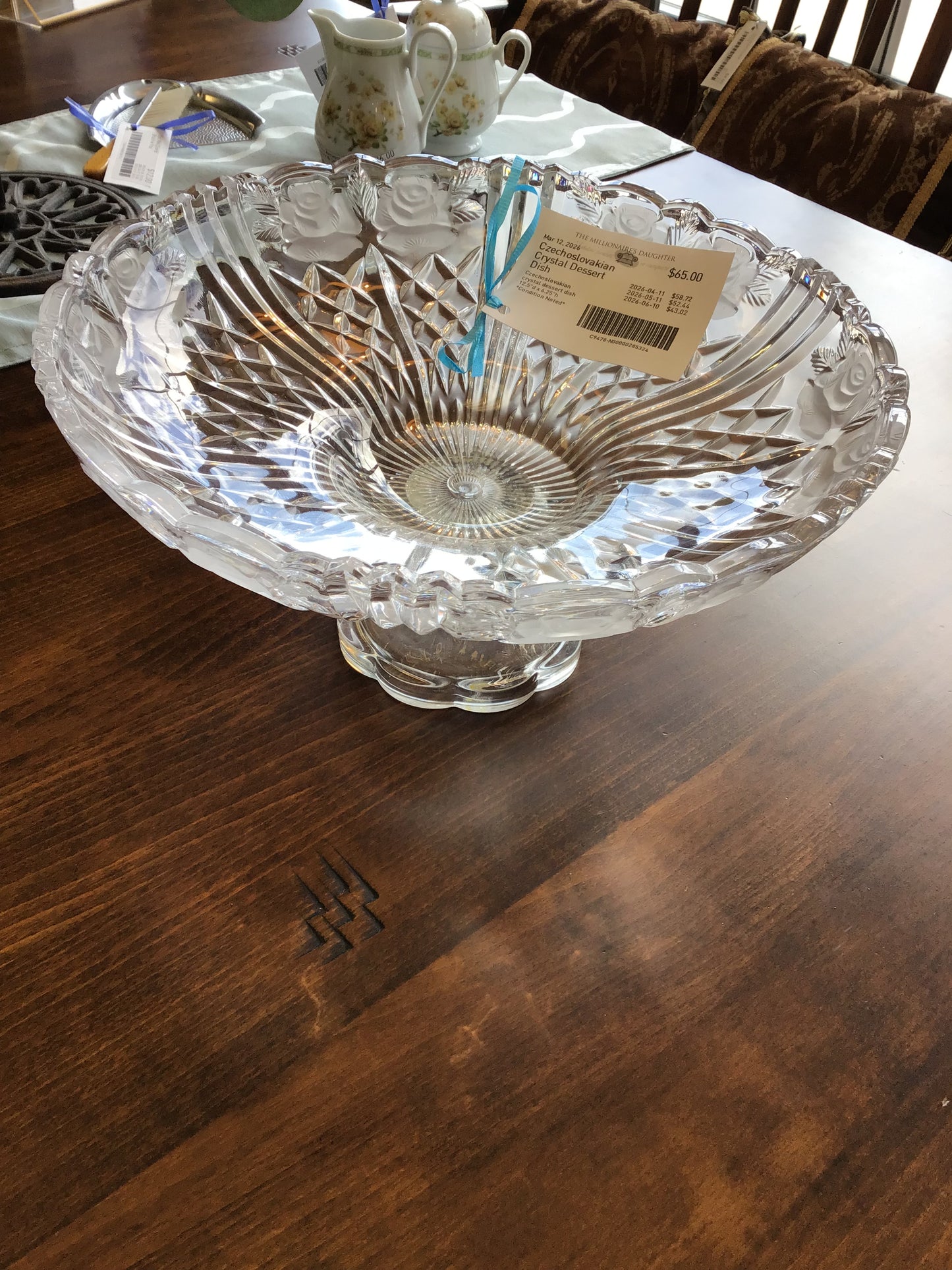 Czechoslovakian Crystal Dessert Dish