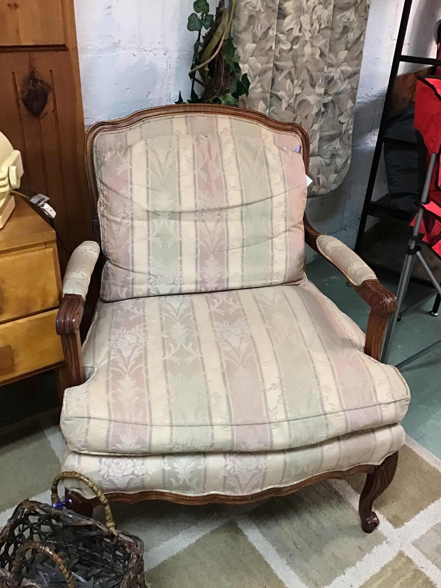 Vintage French Provincial Down Filled Armchair
