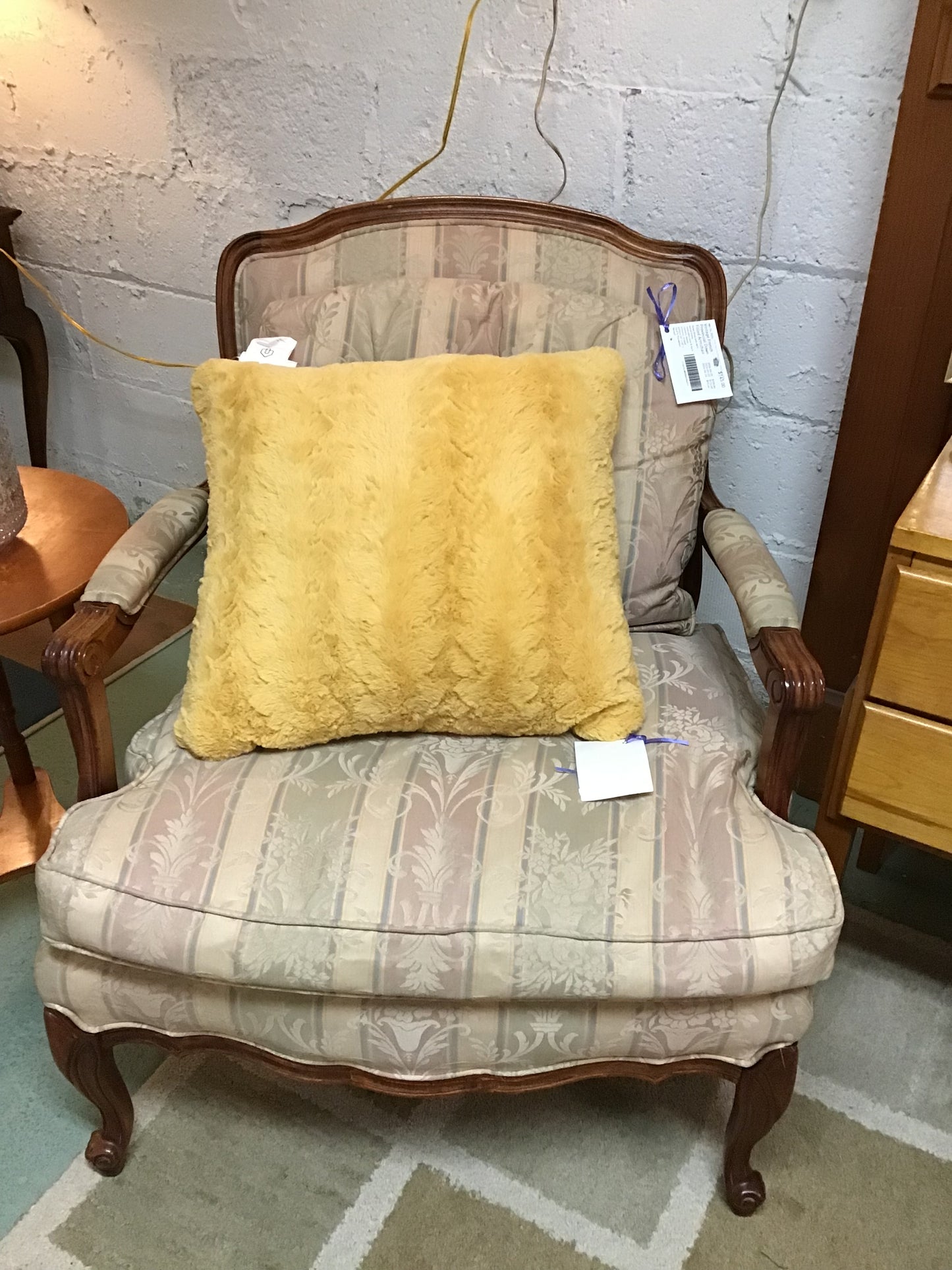 Vintage French Provincial Down Filled Armchair