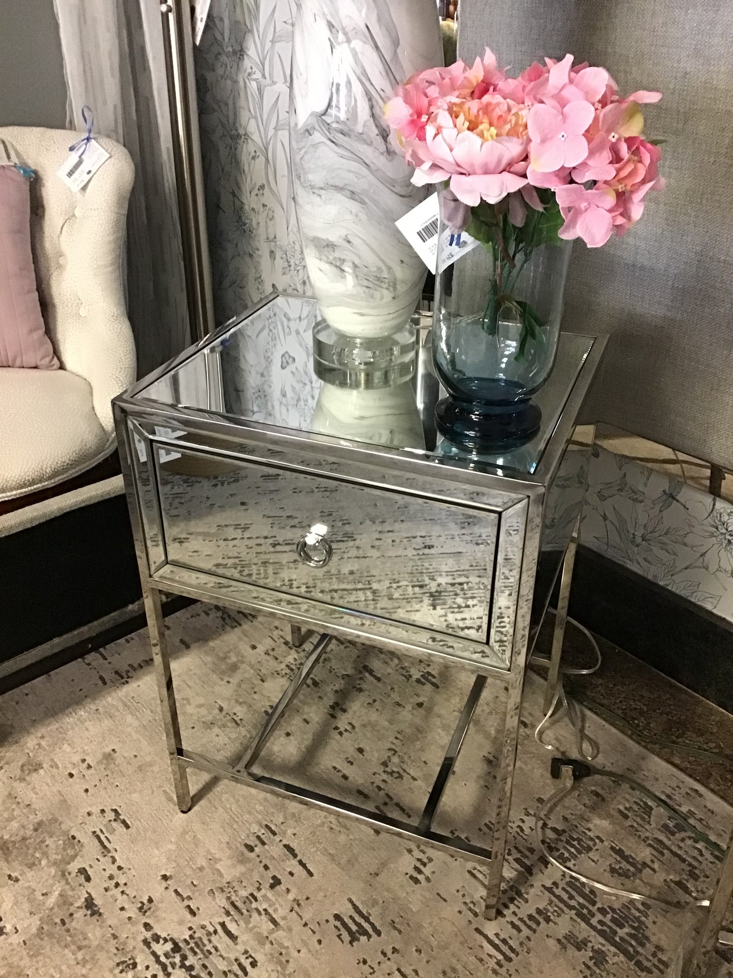 Modern Mirrored Night Table