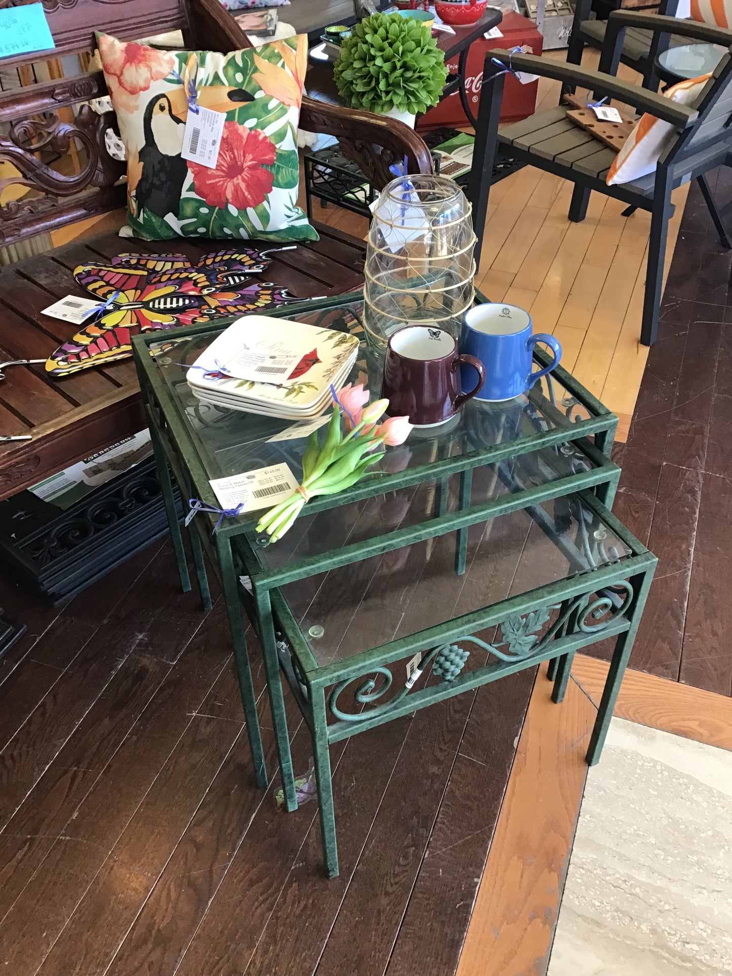 Glass & Metal Nesting Tables (3)