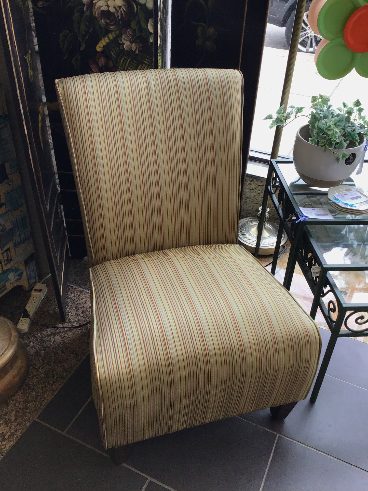 Striped Slipper Chair