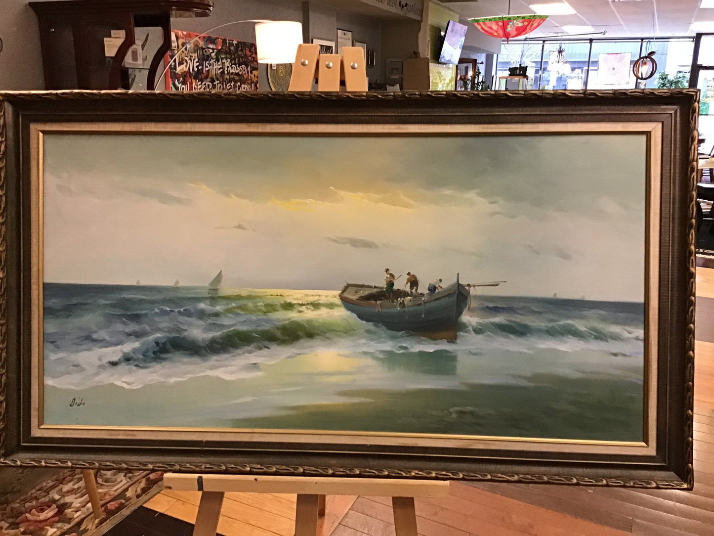 Framed Original Artwork- 'Didi' Boat on Water