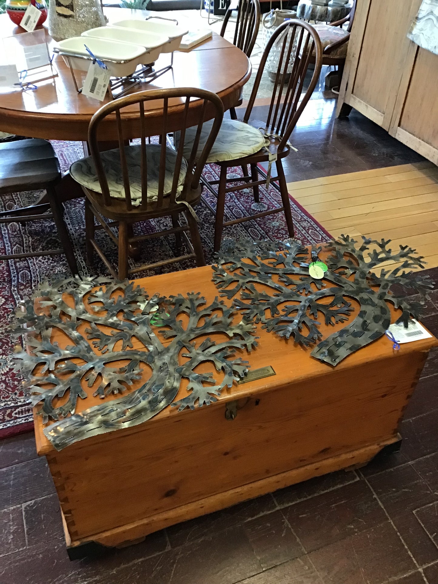 New! Pair Brutalist Decorative Metal Wall Art
