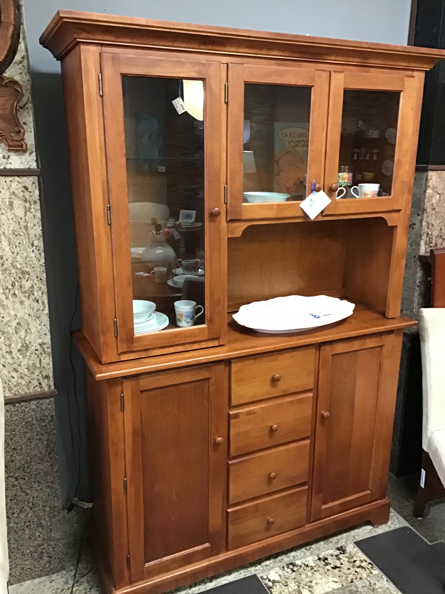 Solid Maple 2pc Hutch