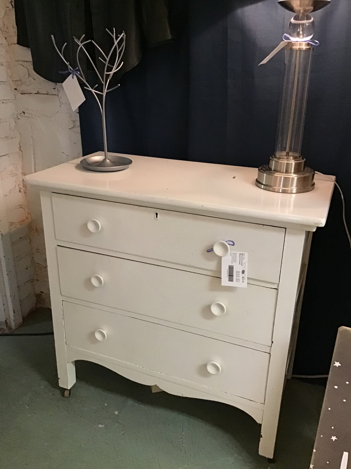 White Painted Wood Dresser