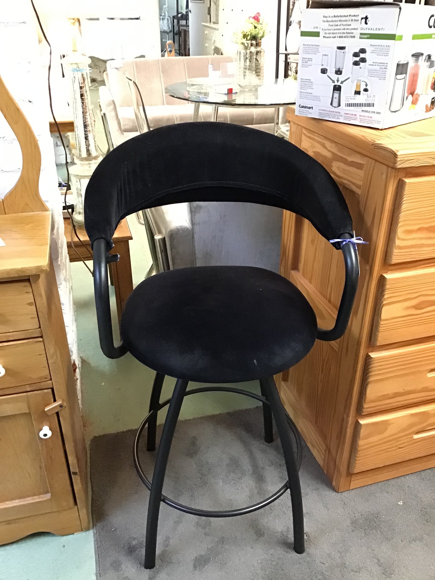 Modern Black Metal Stool