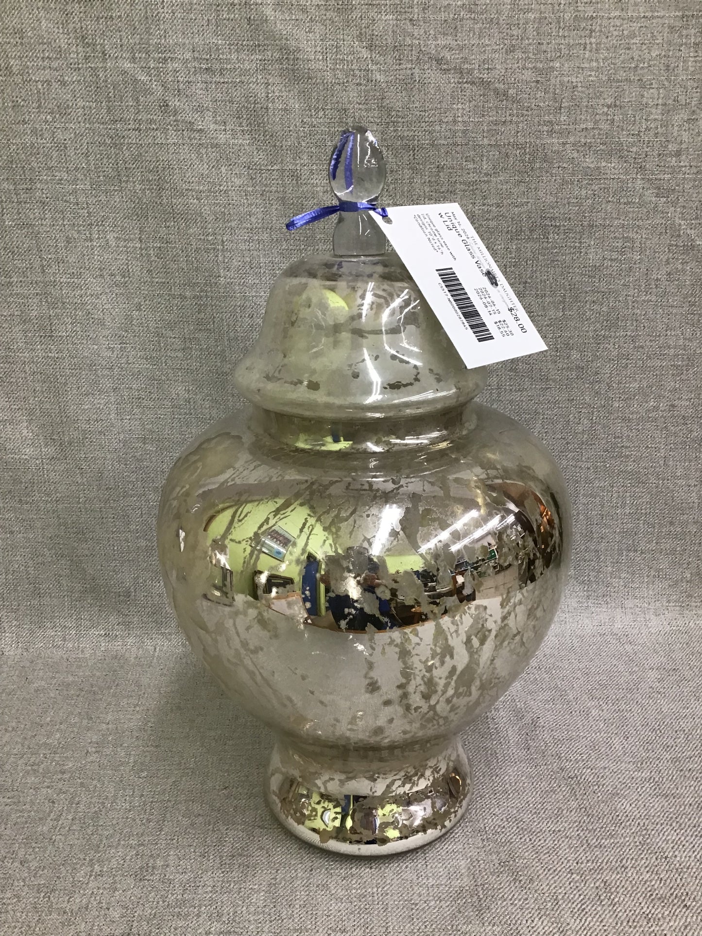 Unique Glass Vase w Lid