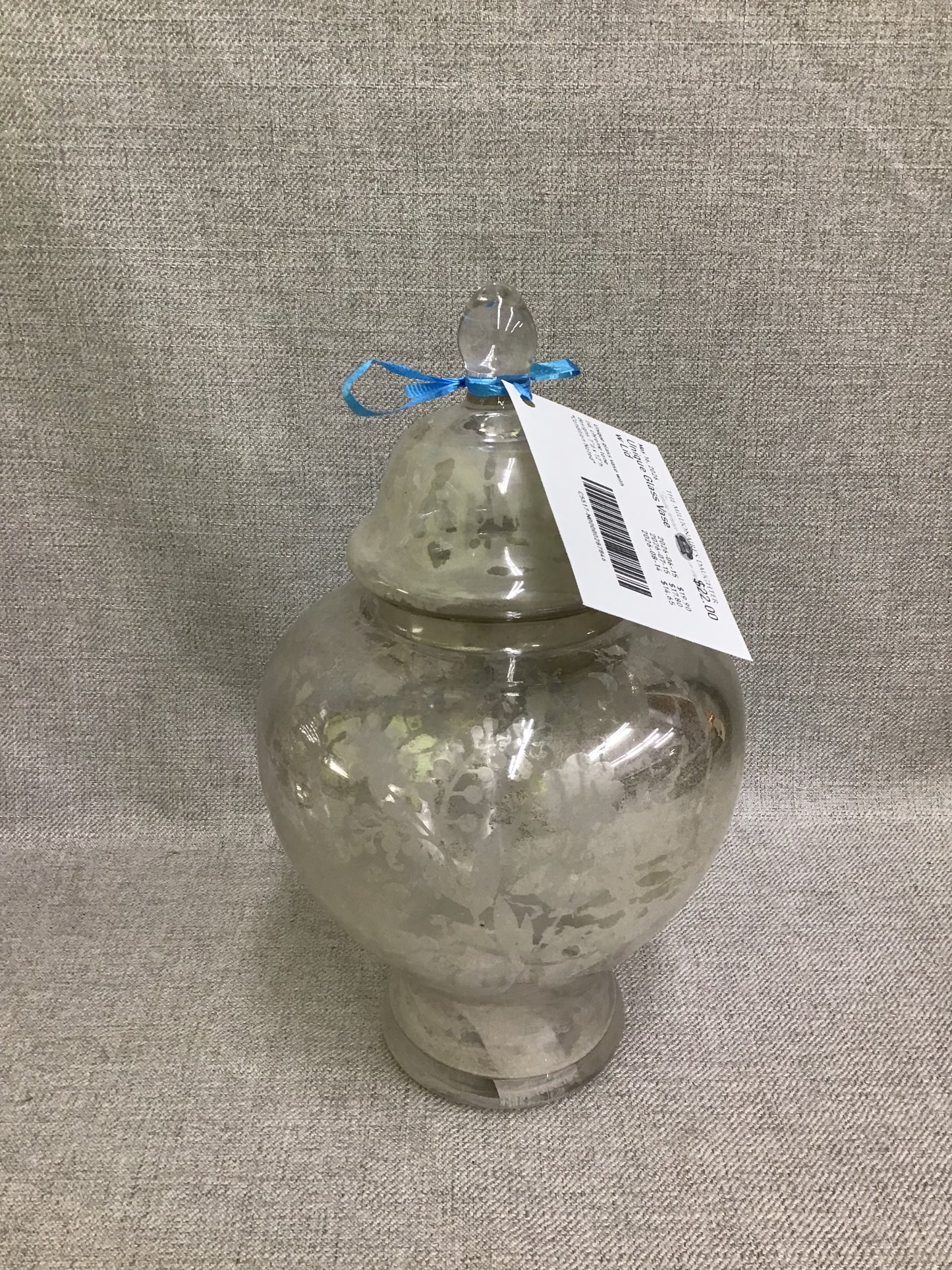 Unique Glass Vase w Lid