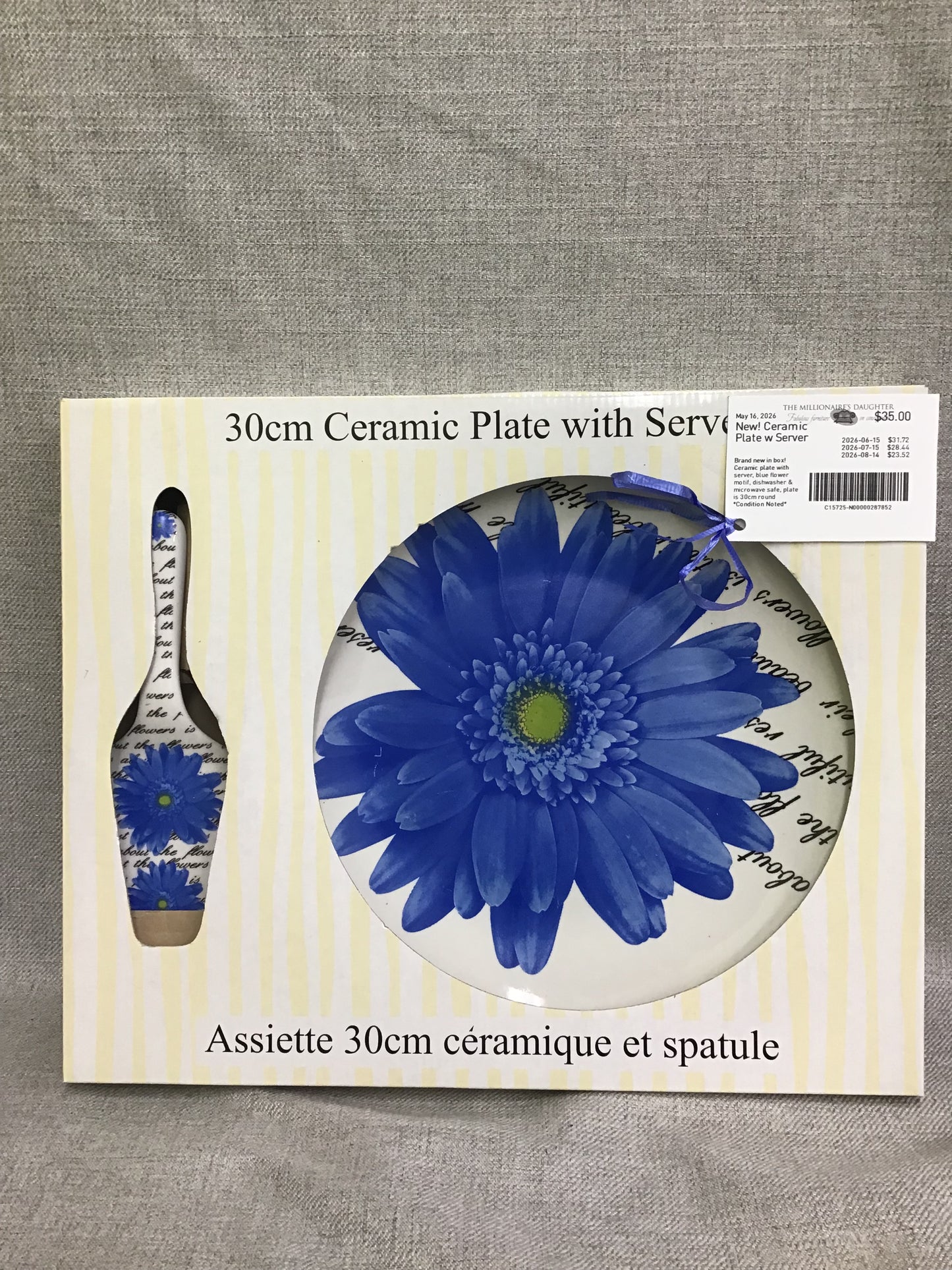 New! Ceramic Plate w Server