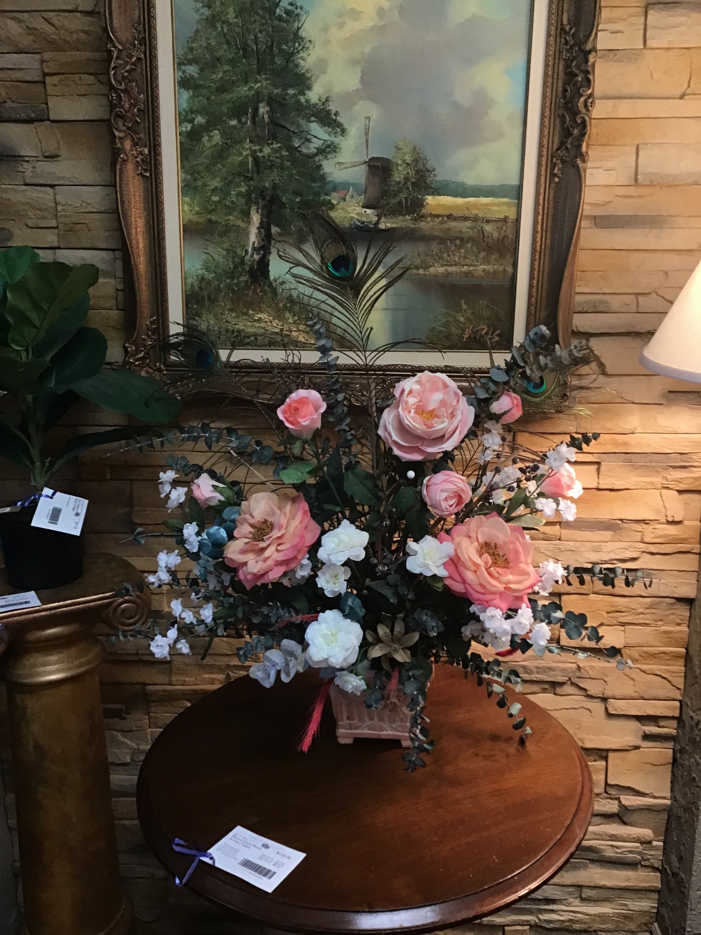 Gorgeous Faux Flower Arrangement in Pink Vase
