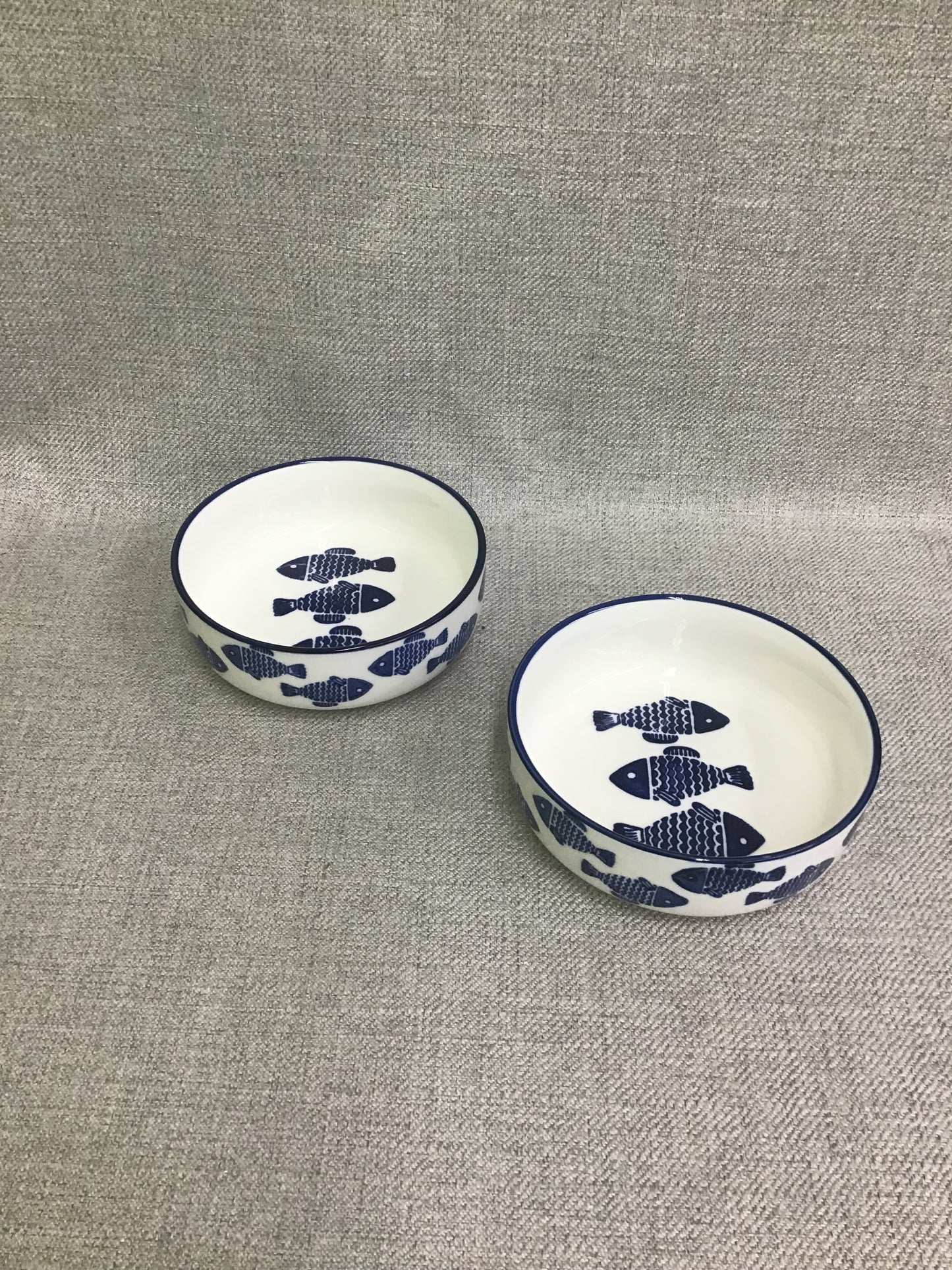 'Coastal' Ceramic Cat Food Bowls (2)