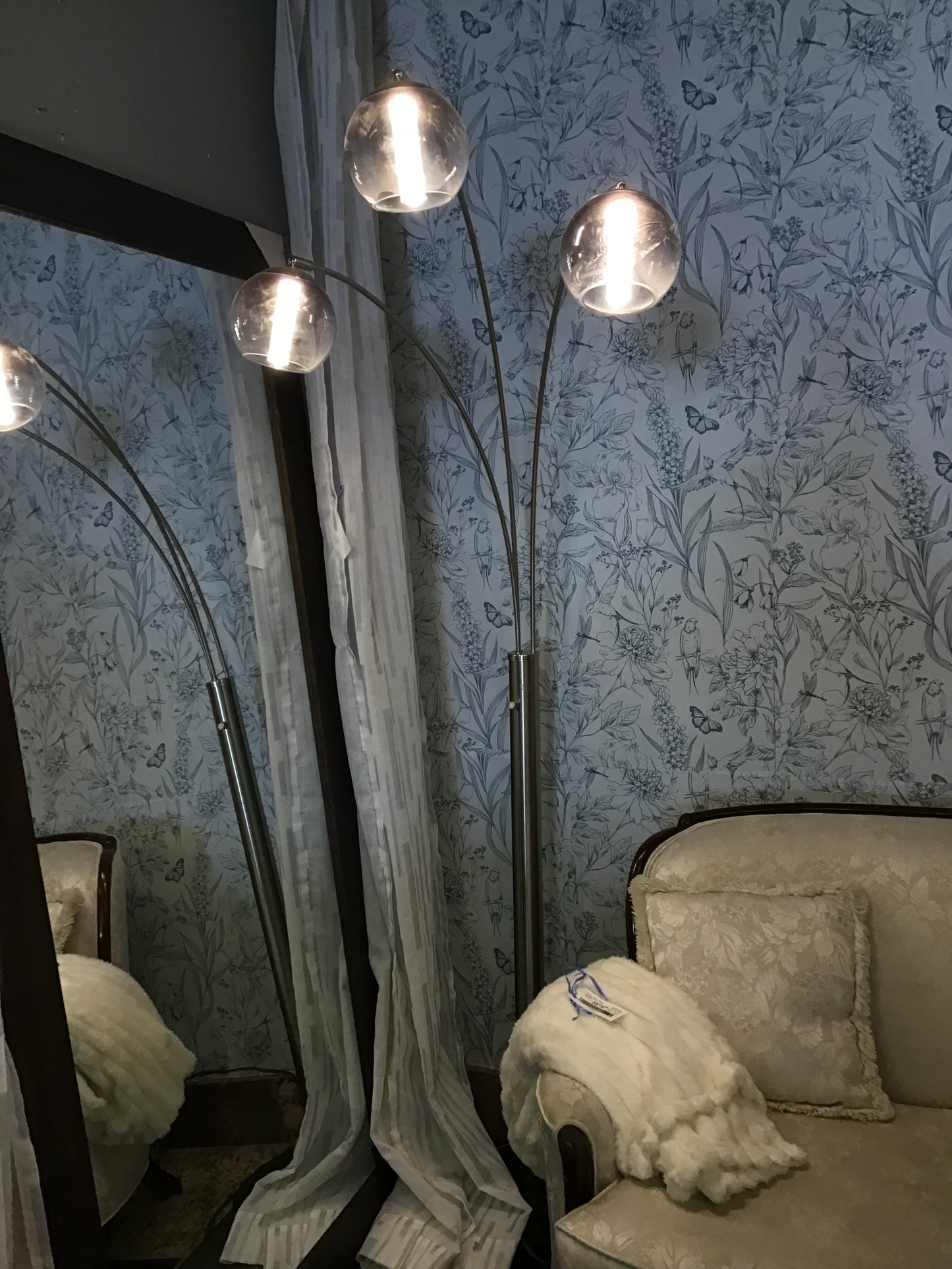 Modern 3-Bulb Floor Lamp- 75"h