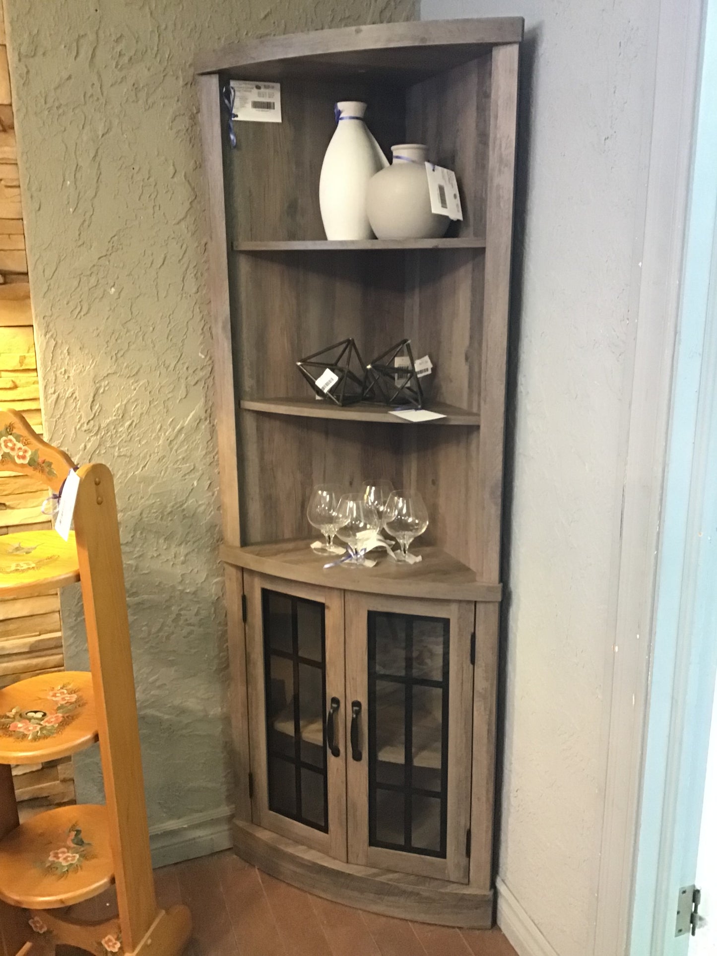 Jocisland Curved Corner Cabinet