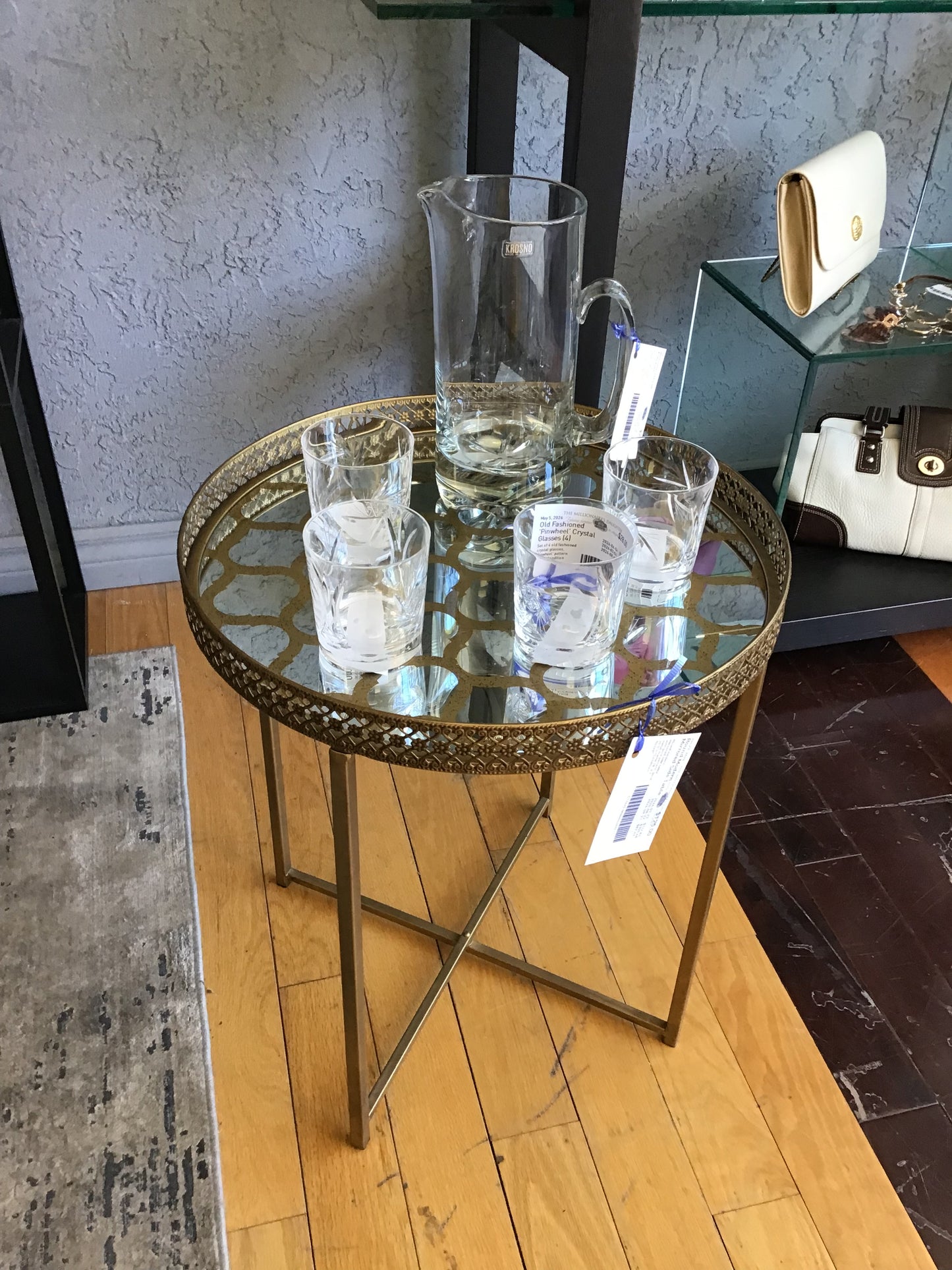 Round Modern Mirrored Side Table