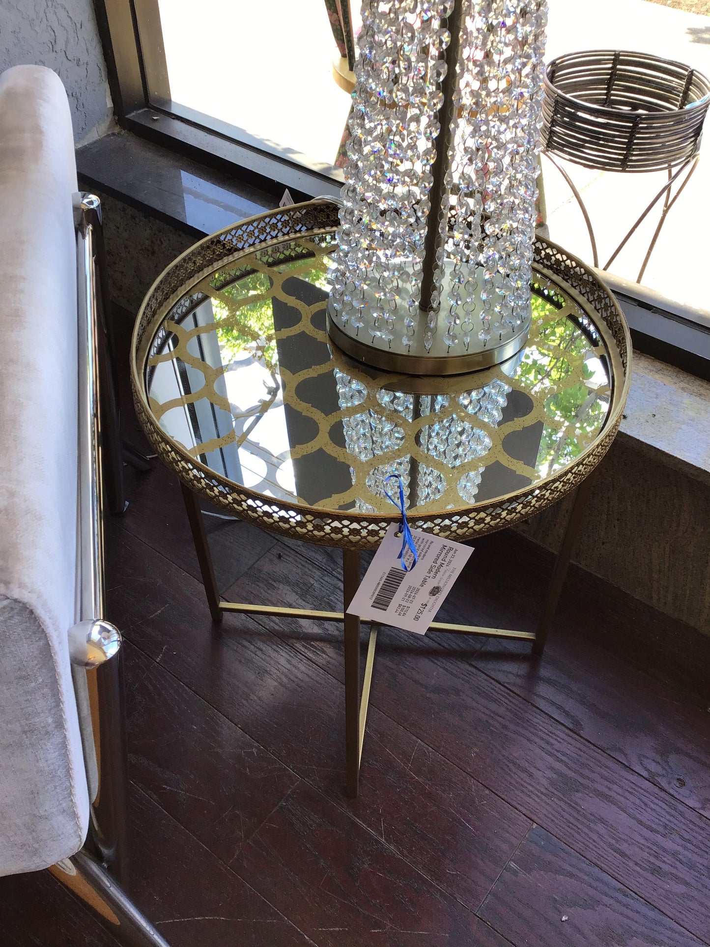 Round Modern Mirrored Side Table