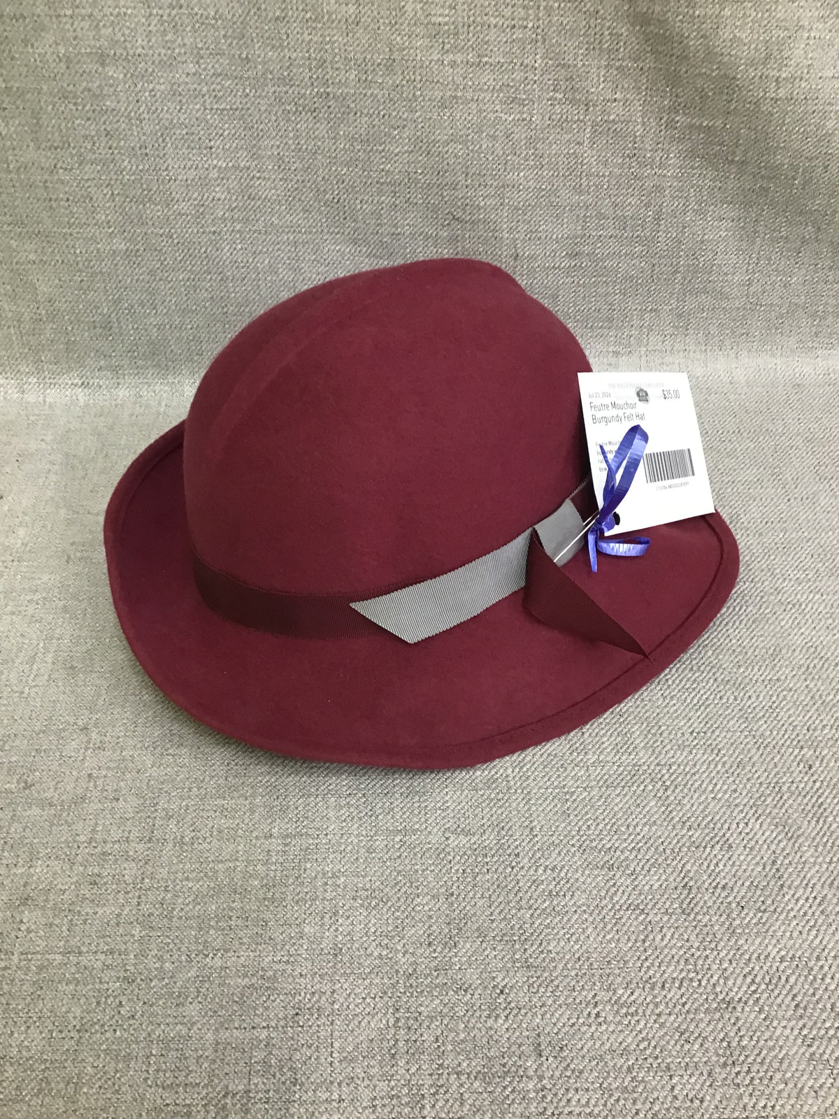 Feutre Mouchoir Burgundy Felt Hat