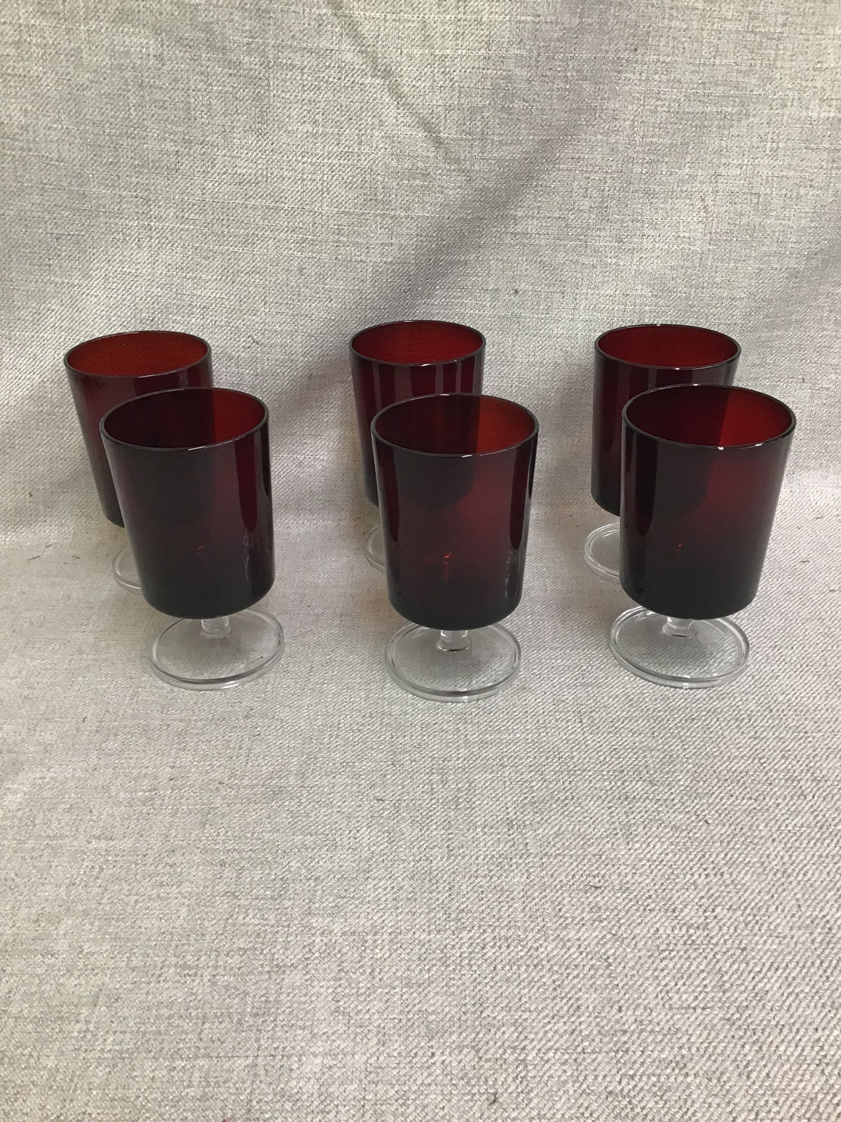 'Cavalier Ruby' Stemmed Water Goblets (6)