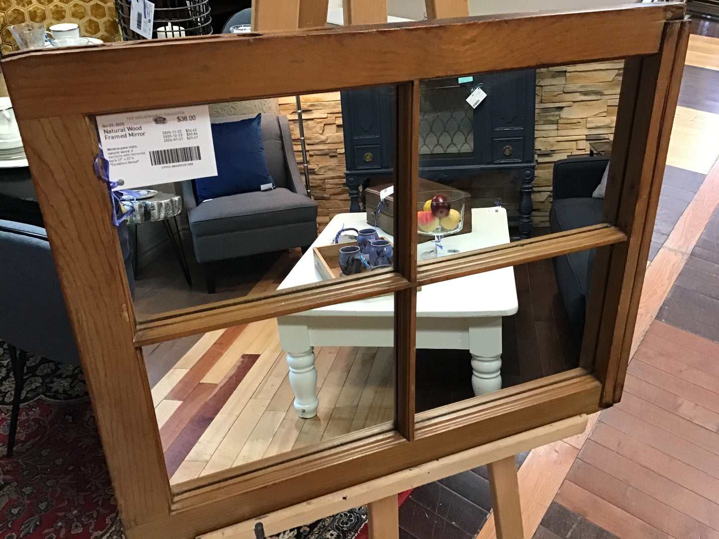 Natural Wood Framed Mirror