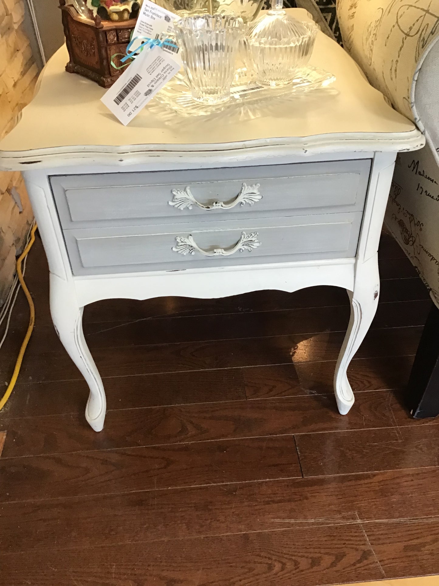 Distressed Painted Side Table