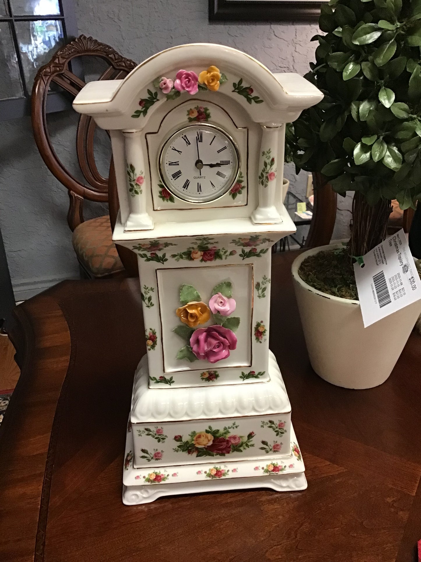 R.A. Old Country Roses Grandfather Clock