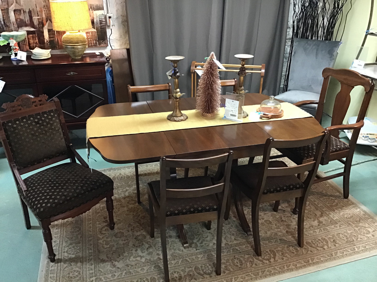 Vintage Duncan Phyfe Mahogany Dining Set