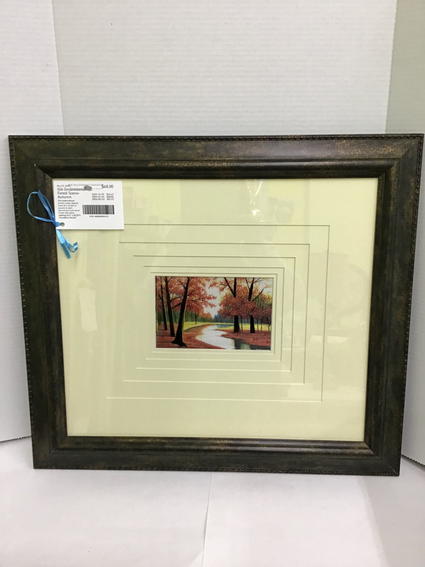 Silk Embroidered Forest Scene- Autumn