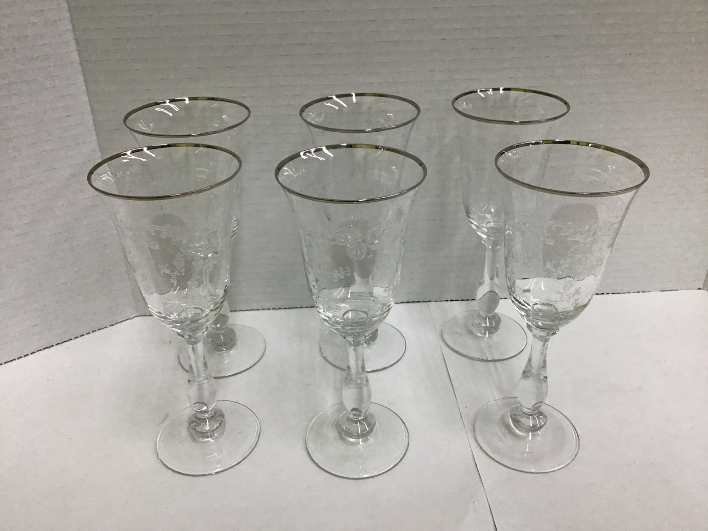 Etched Wine Glasses (6)
