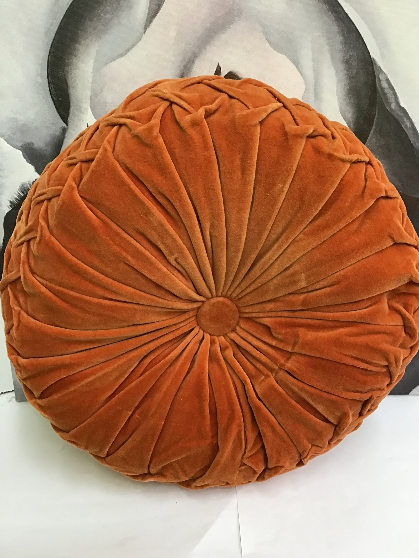 Round Orange Throw Pillow