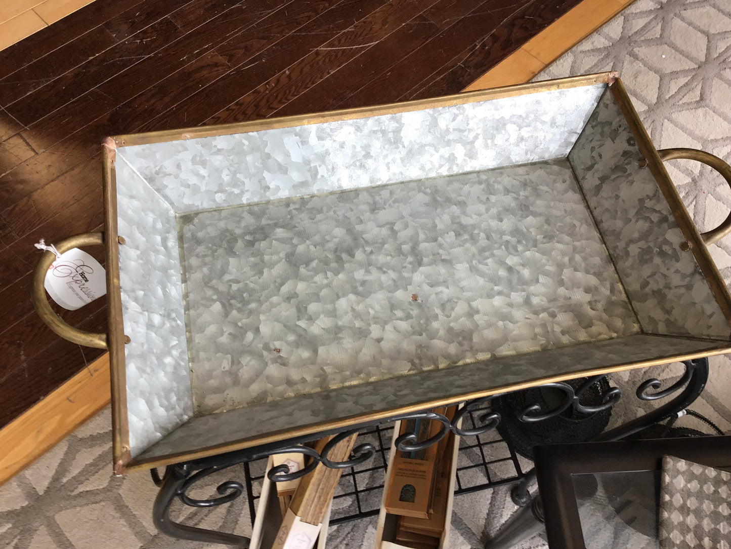 New! Distressed Look Metal Tray