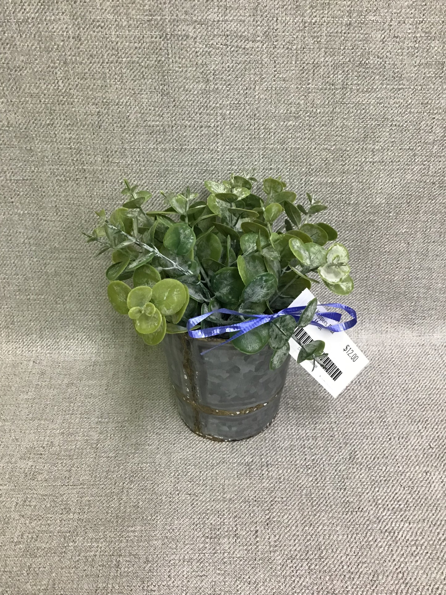 New! Koppers Faux Plant w Metal Planter