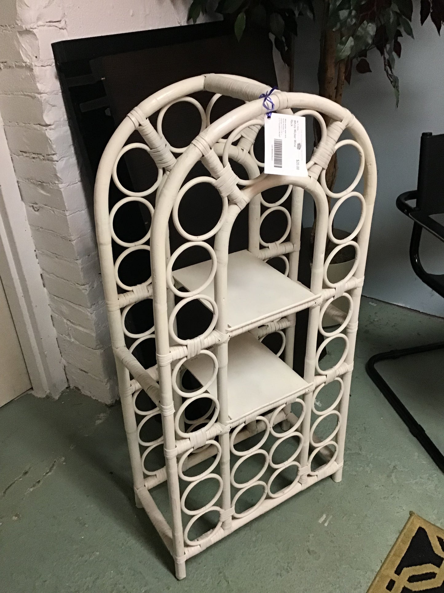 White Wicker Wine Rack