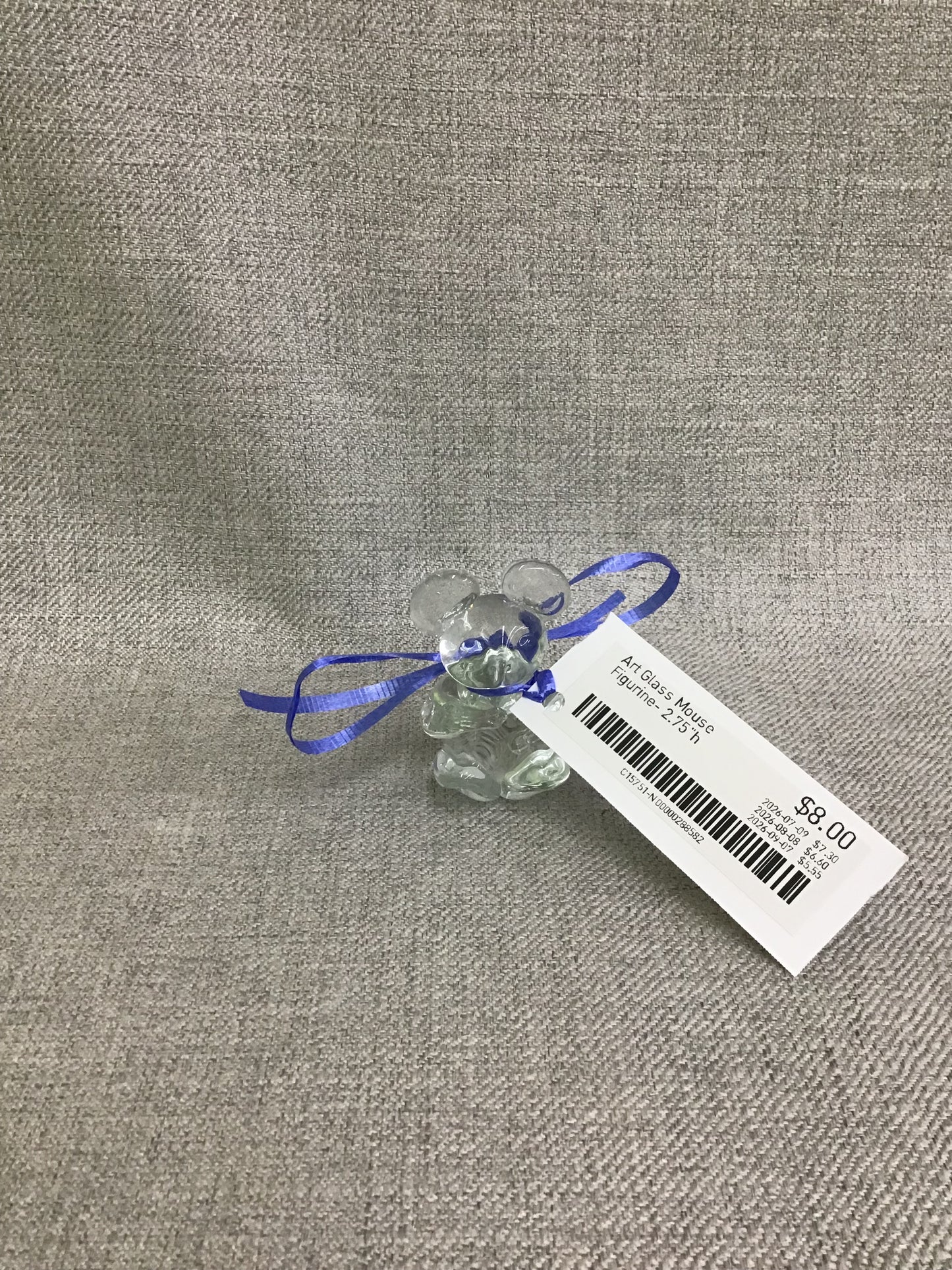 Art Glass Mouse Figurine- 2.75"h