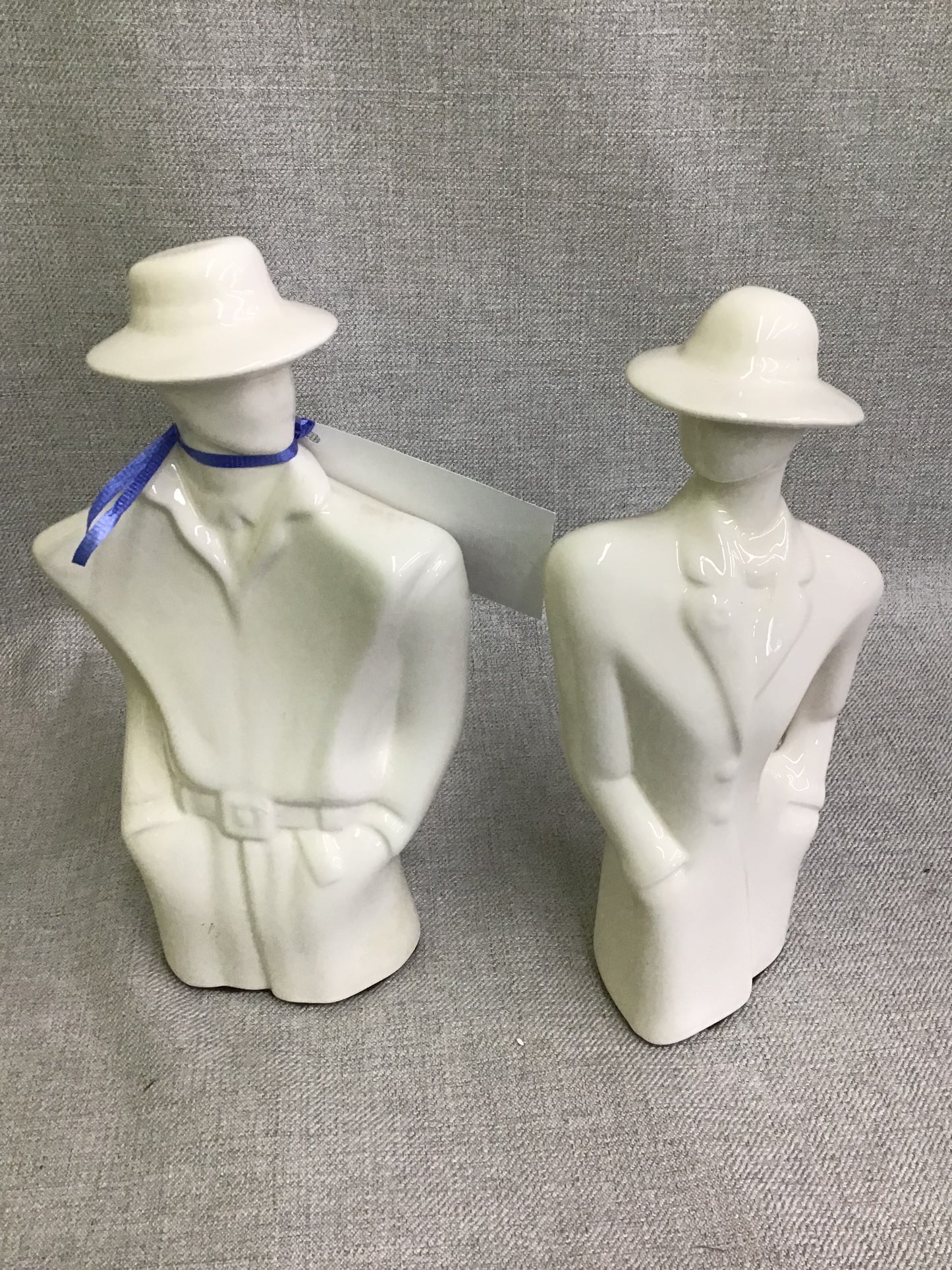 Pair of White Ceramic Figurines