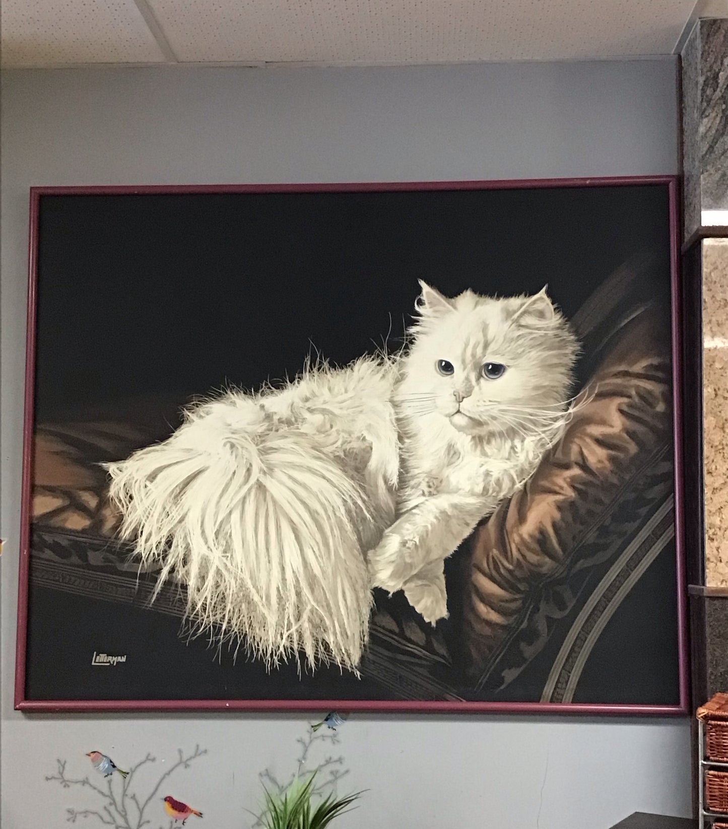 'The Resting Cat' Letterman Framed Painting