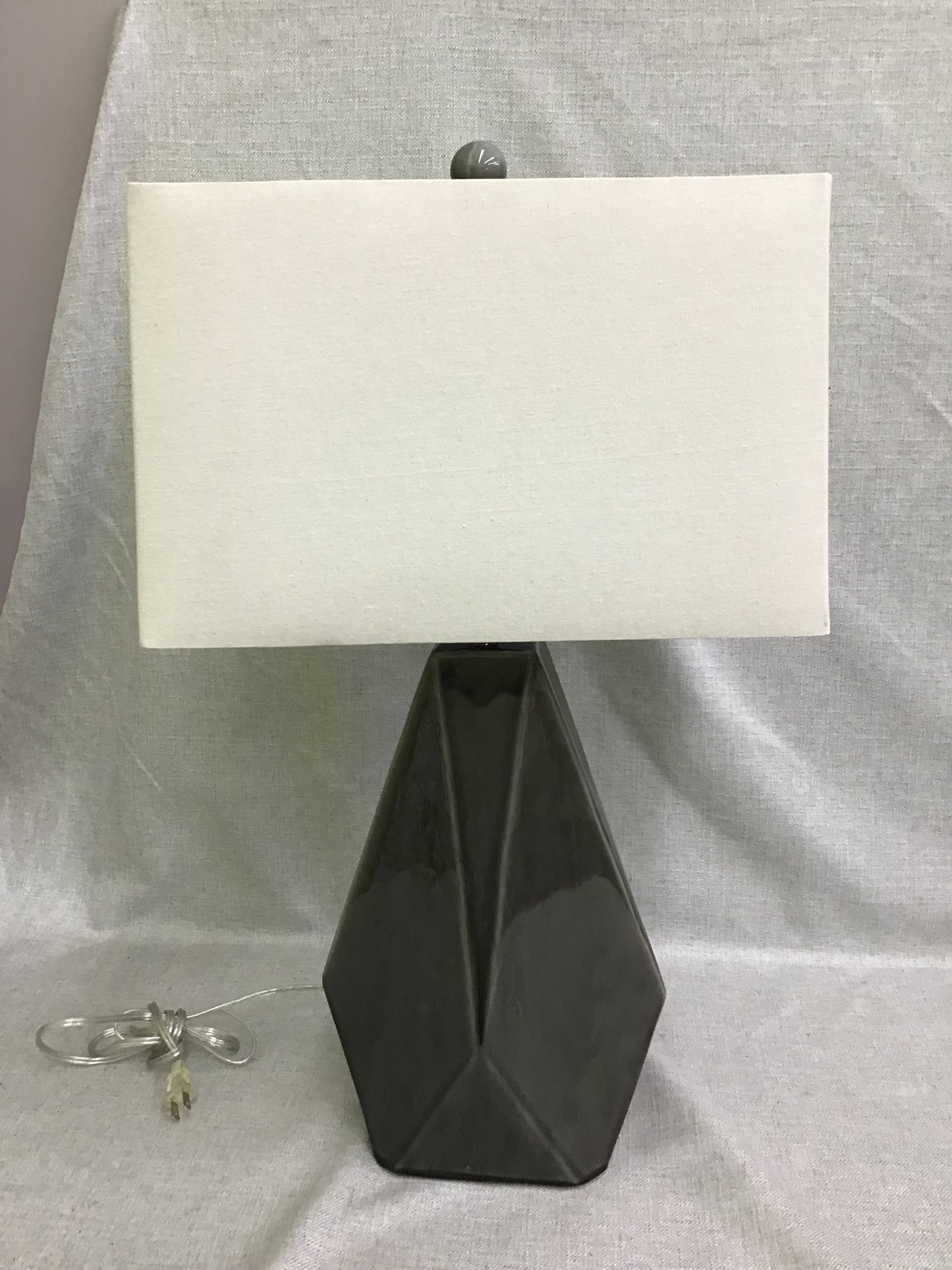 Blue Base, White Shade Lamp