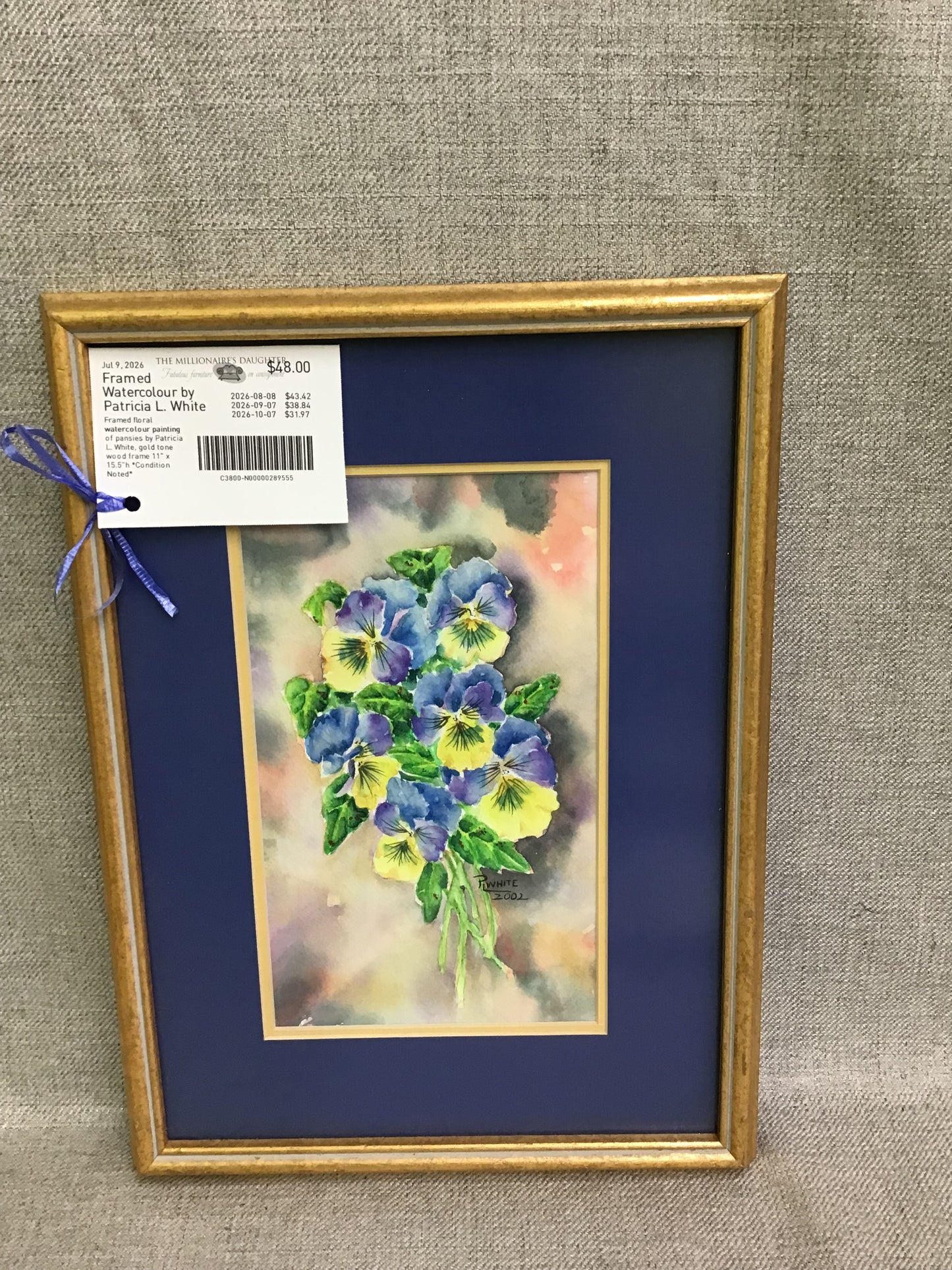 Framed Watercolour by Patricia L. White