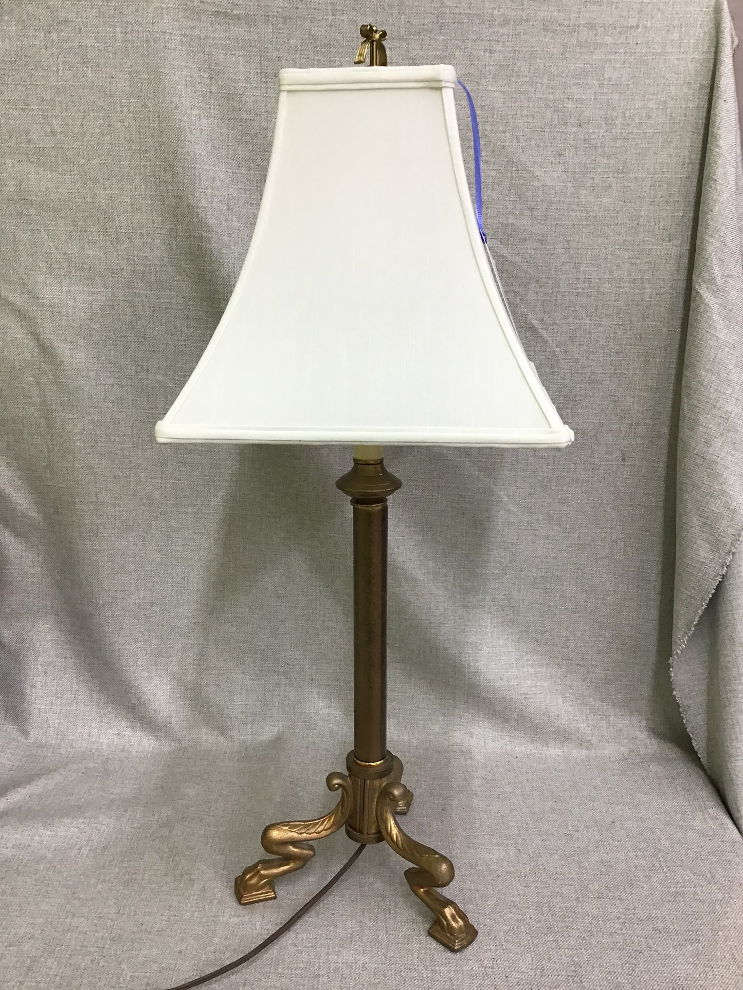 Brass Tone Metal Buffet Lamp- 31"h
