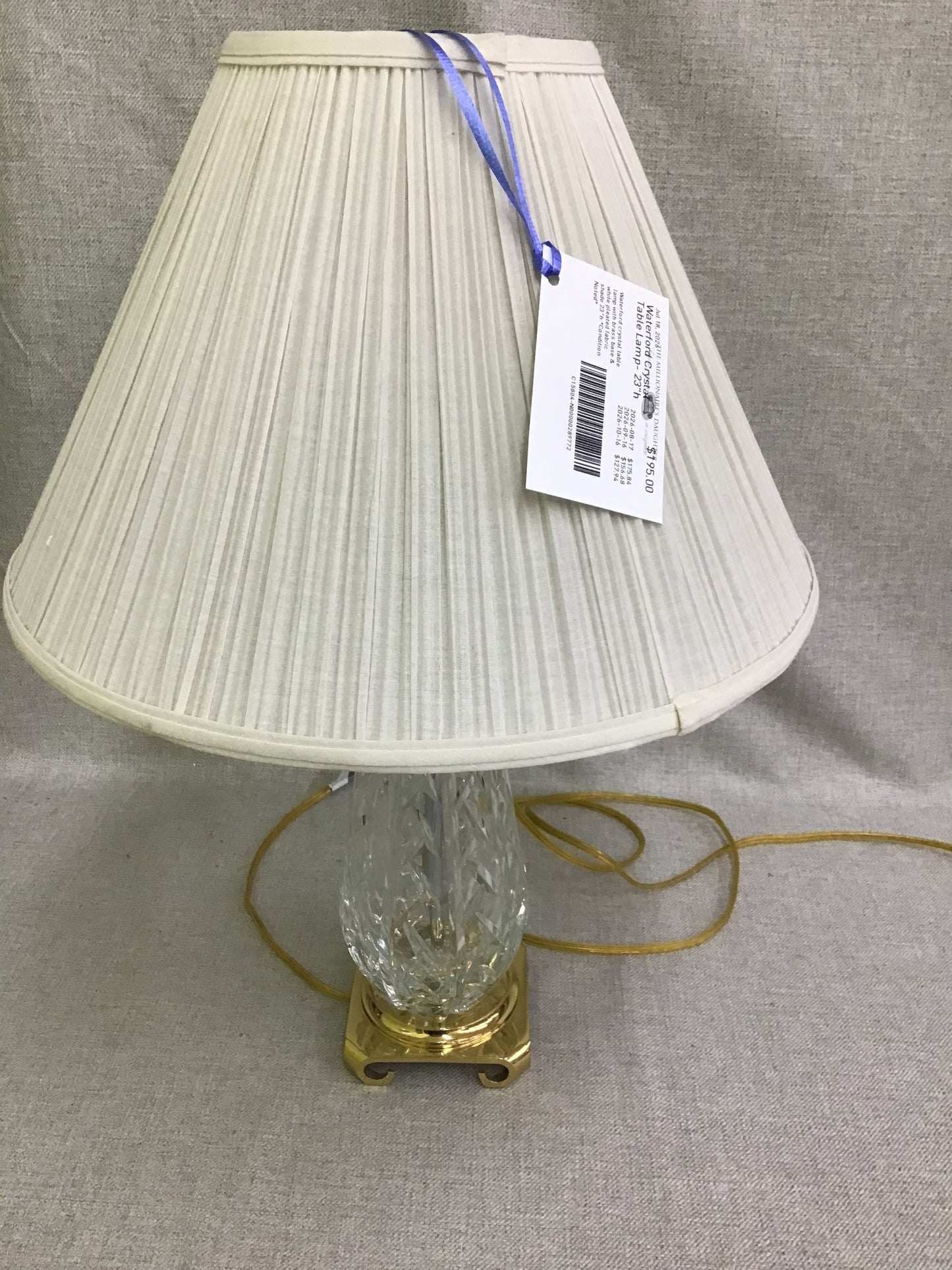 Waterford Crystal Table Lamp- 23"h