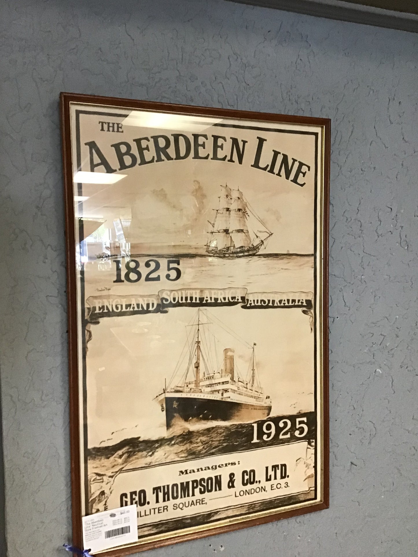 'The Aberdeen Line' Nautical Style Framed Art