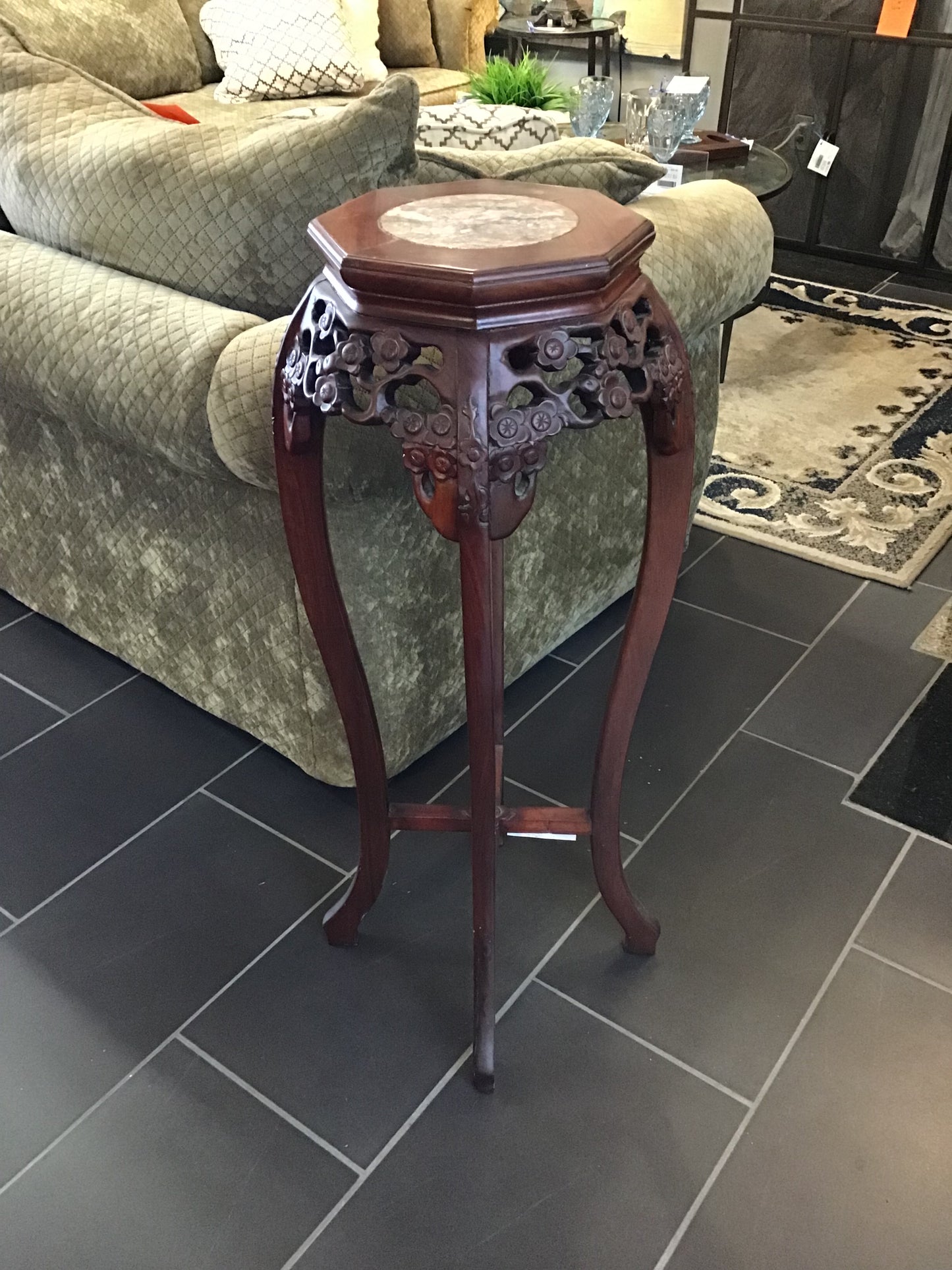 Ornate Marble Top Plant stand