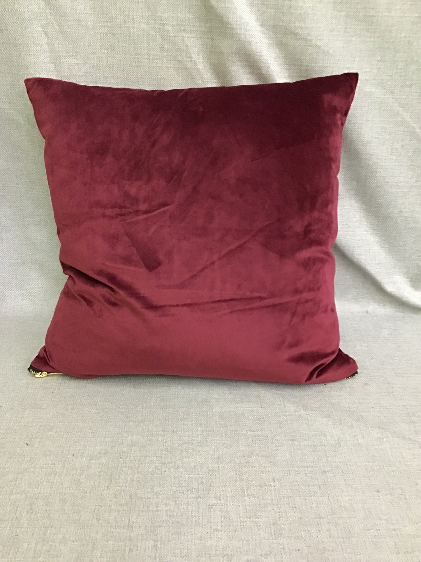 Dark Red Velvet Accent Pillow